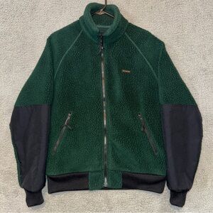 FILSON Sherpa Fleece Jacket Mens Medium Green Long Sleeve Full-Zip Polartec